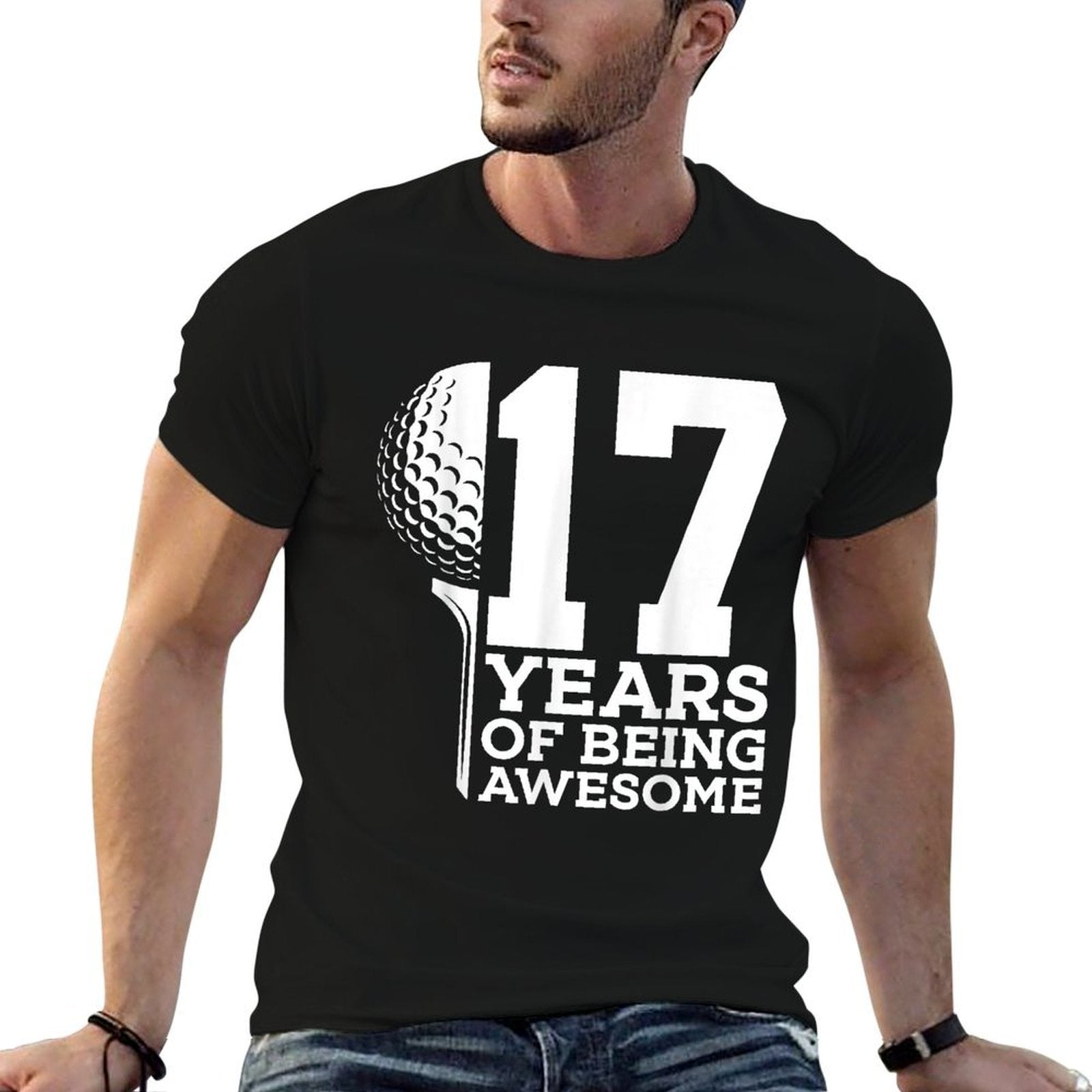 17 YEARS OF BEING AWESOME GOLF 17TH BIRTHDAY  Slim-fit Cut T-Shirt