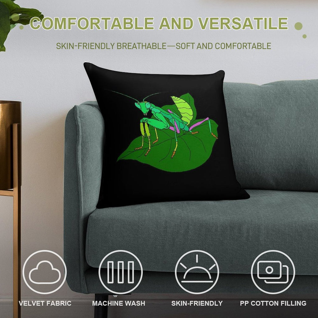 African Giant Mantis (juvenile) Soft Shrink-Resistant Throw Pillow