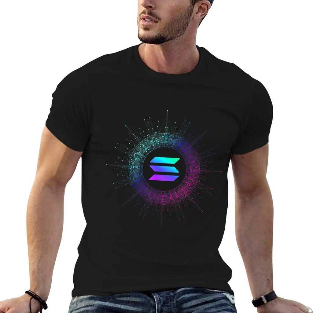 Abstract Solana SOL Logo Blockchain Coin  Colorful Solana  Eco-friendly Material T-Shirt