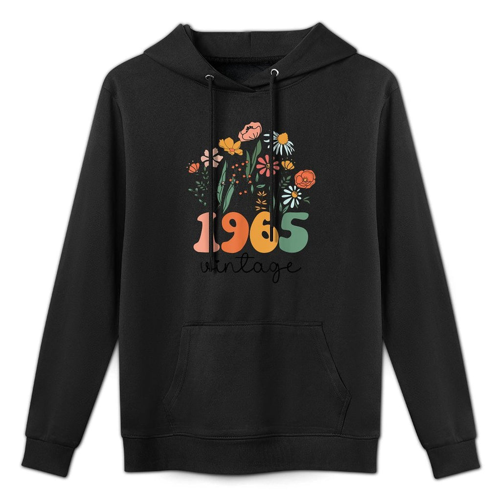 60 Years Old Vintage 1965 60th Women Birthday Wildflower Shape Retention Hoodie