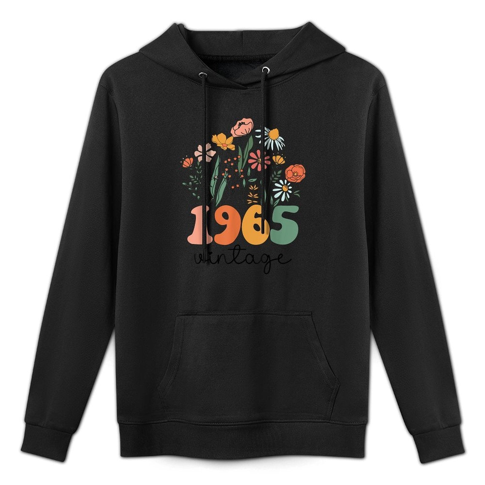60 Years Old Vintage 1965 60th Women Birthday Wildflower Shape Retention Hoodie