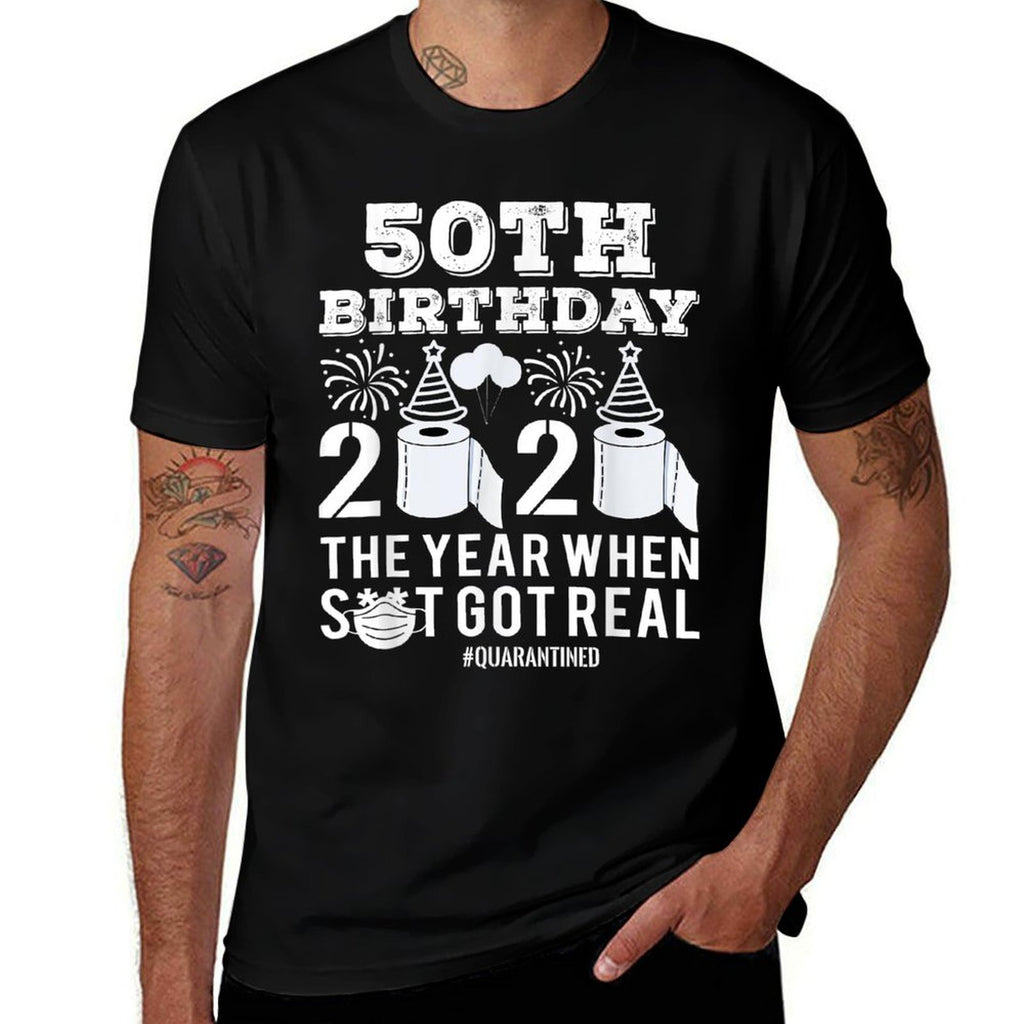 50th Birthday Quarantined 2020  Polyester Blend T-Shirt