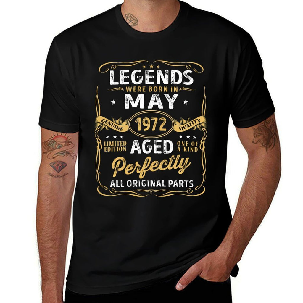 50th Birthday Decoration Legends Were Born In May 1972  Trendy Pattern T-Shirt