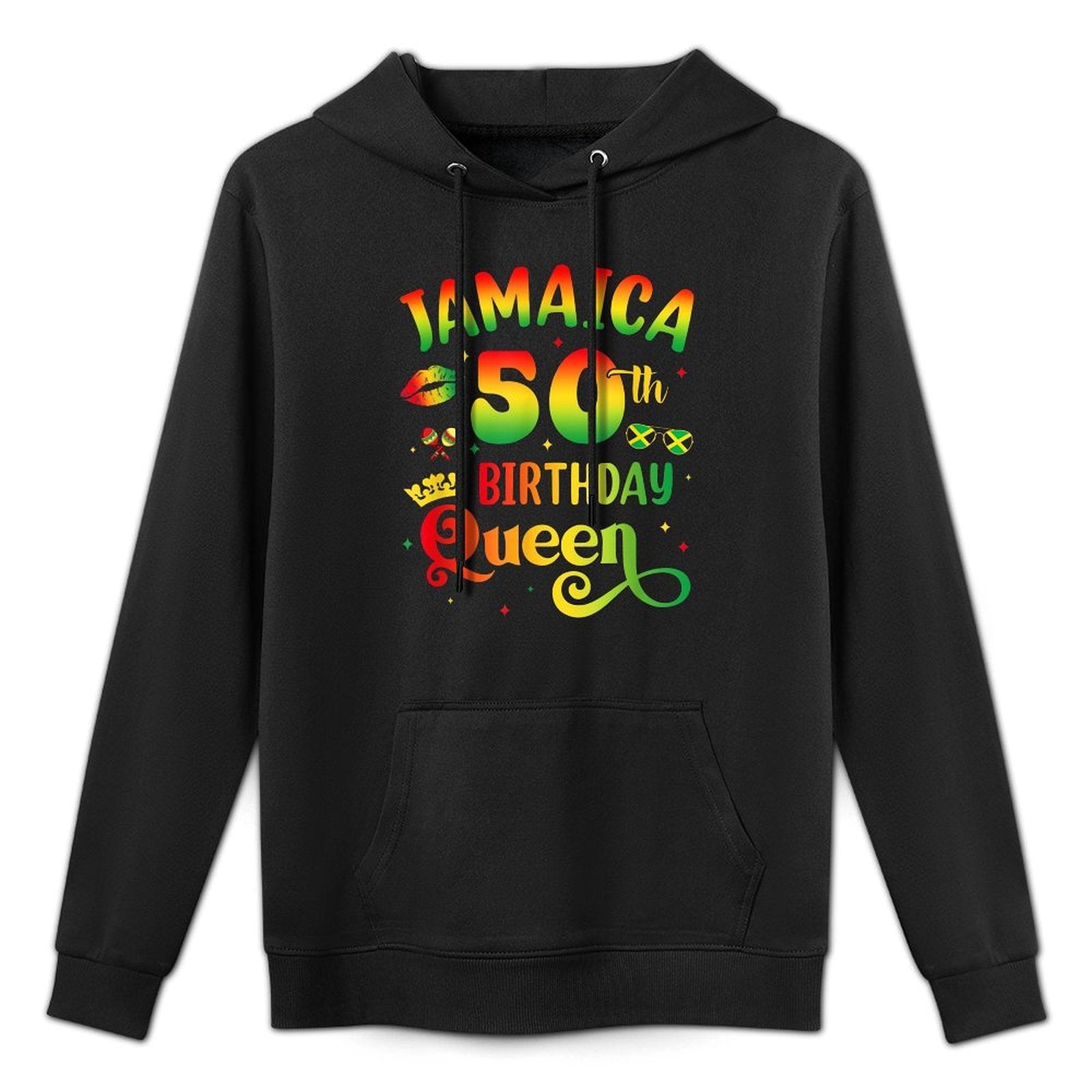 50Th Birthday Queen Jamaica Birthday Girl Matching Party Shrink-Resistant Hoodie