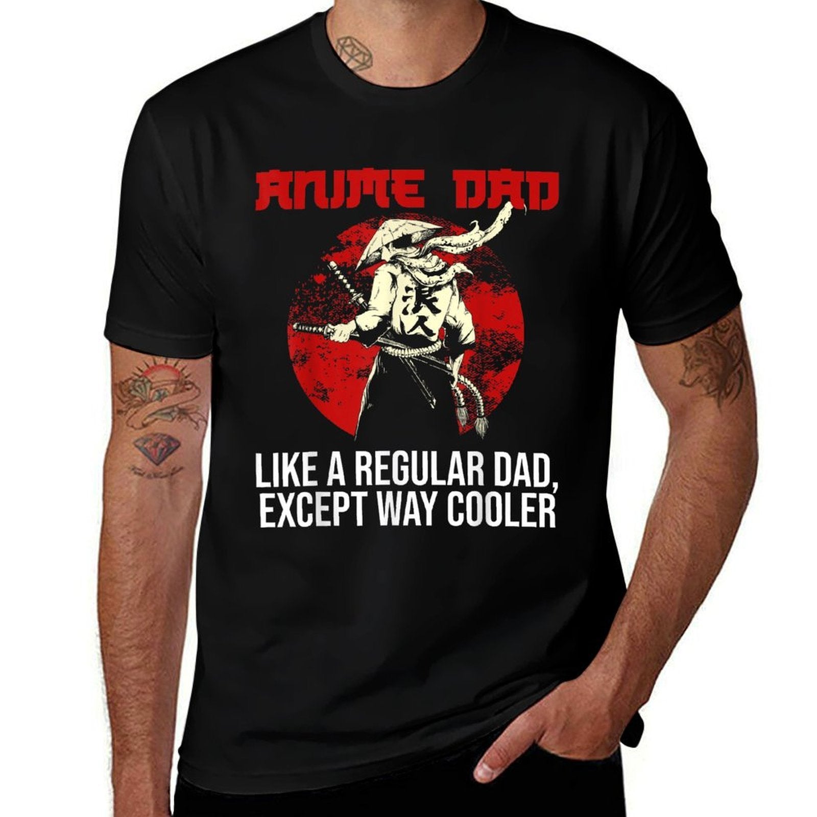 Anime DAd Like A Regular Dad Except Way Cooler Noodles Anime, Black, Small  High-quality Stitching T-Shirt