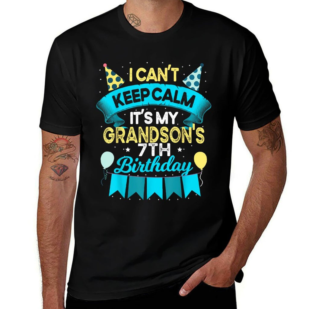 7 Years Old Grandson Gift It's My Grandson 7th Birthday  Easy-care T-Shirt