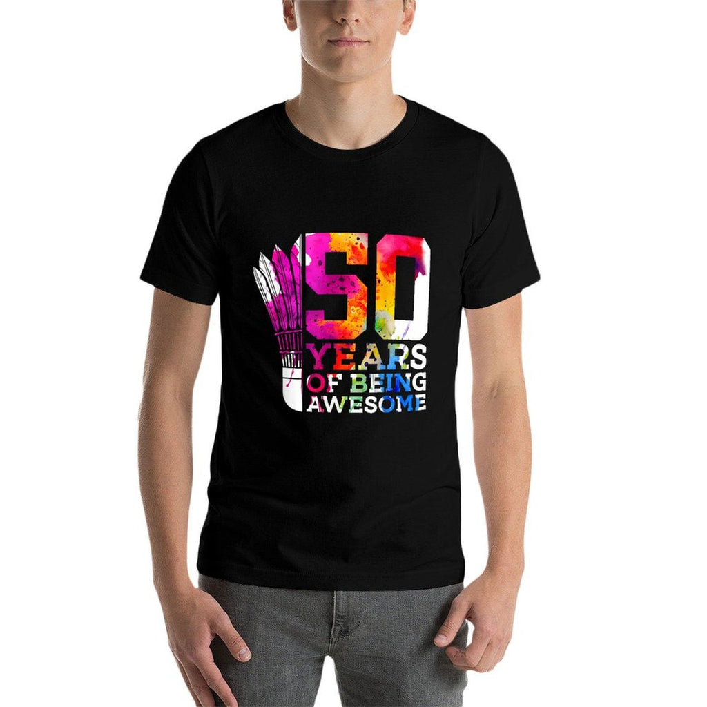 50 YEARS OF BEING AWESOME BADMINTON 50TH BIRTHDAY  Affordable Price T-Shirt