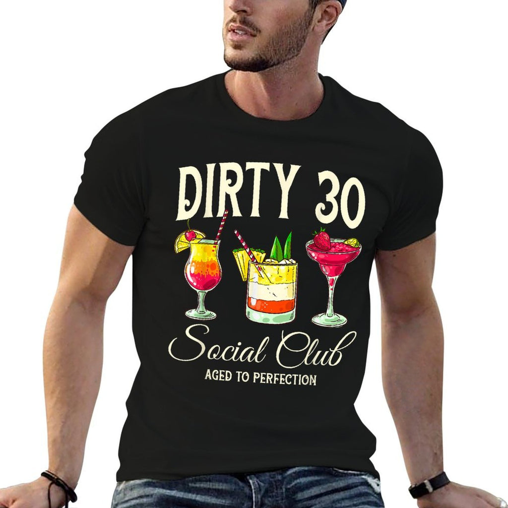 30th Birthday Her Dirty Thirty 30 Years Old Bday Party Group  Oversized Silhouette T-Shirt