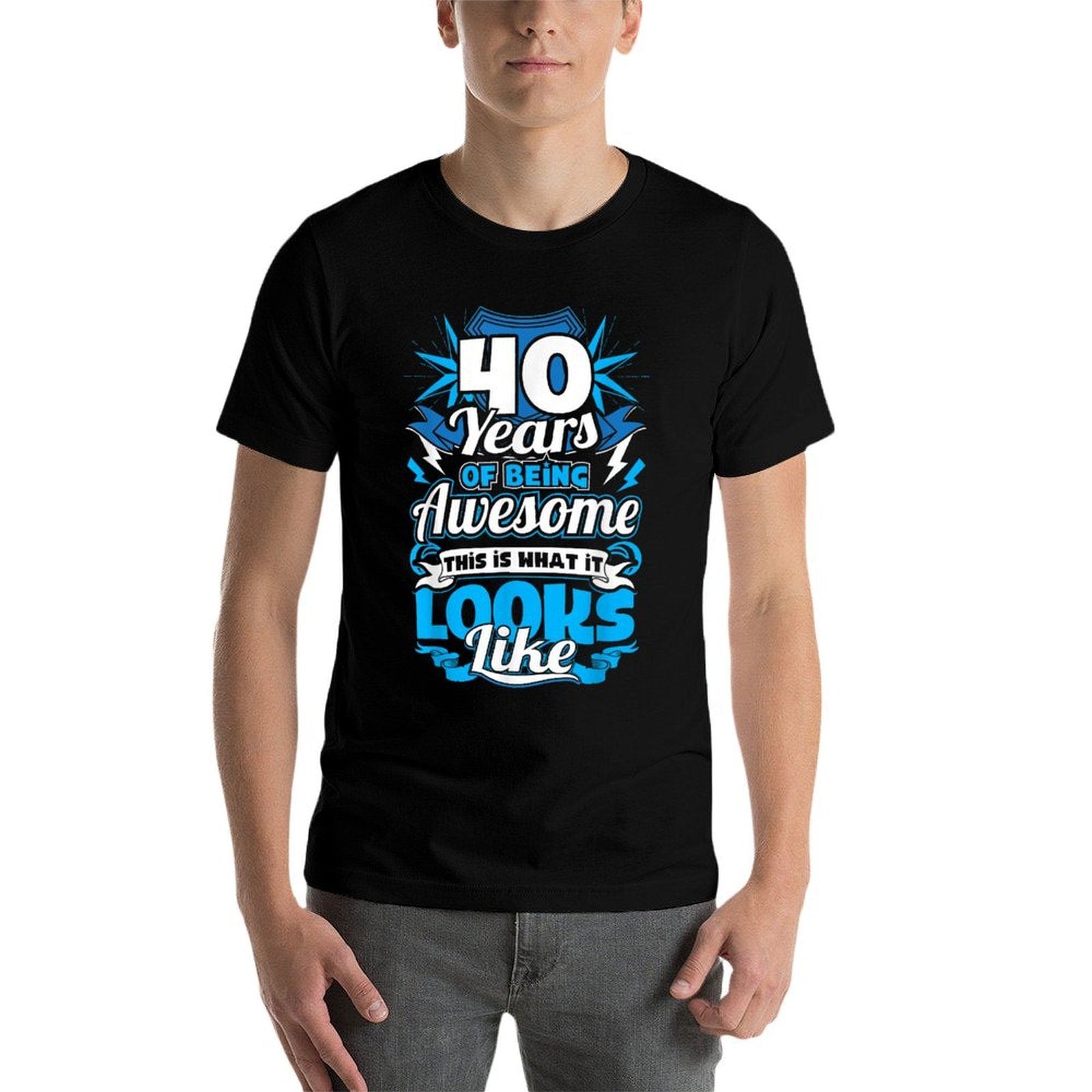 40th Birthdays - 40 Years Of Being Awesome  Fade-proof Color T-Shirt