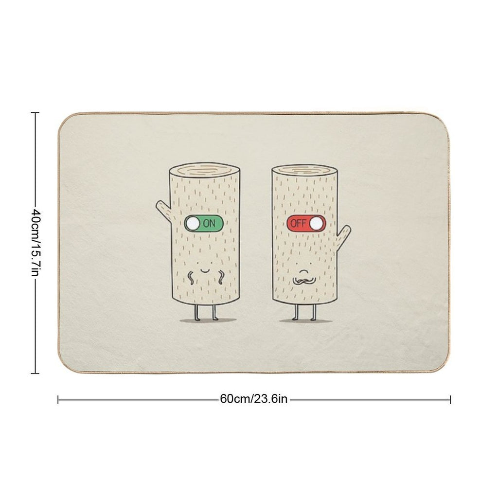 Log on And Log Off  Absorbent Bath Mat