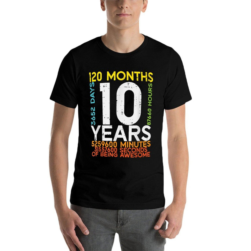 10 Years 120 Months 3652 Days 10th Birthday Boys Girls Kids  Affordable Price T-Shirt