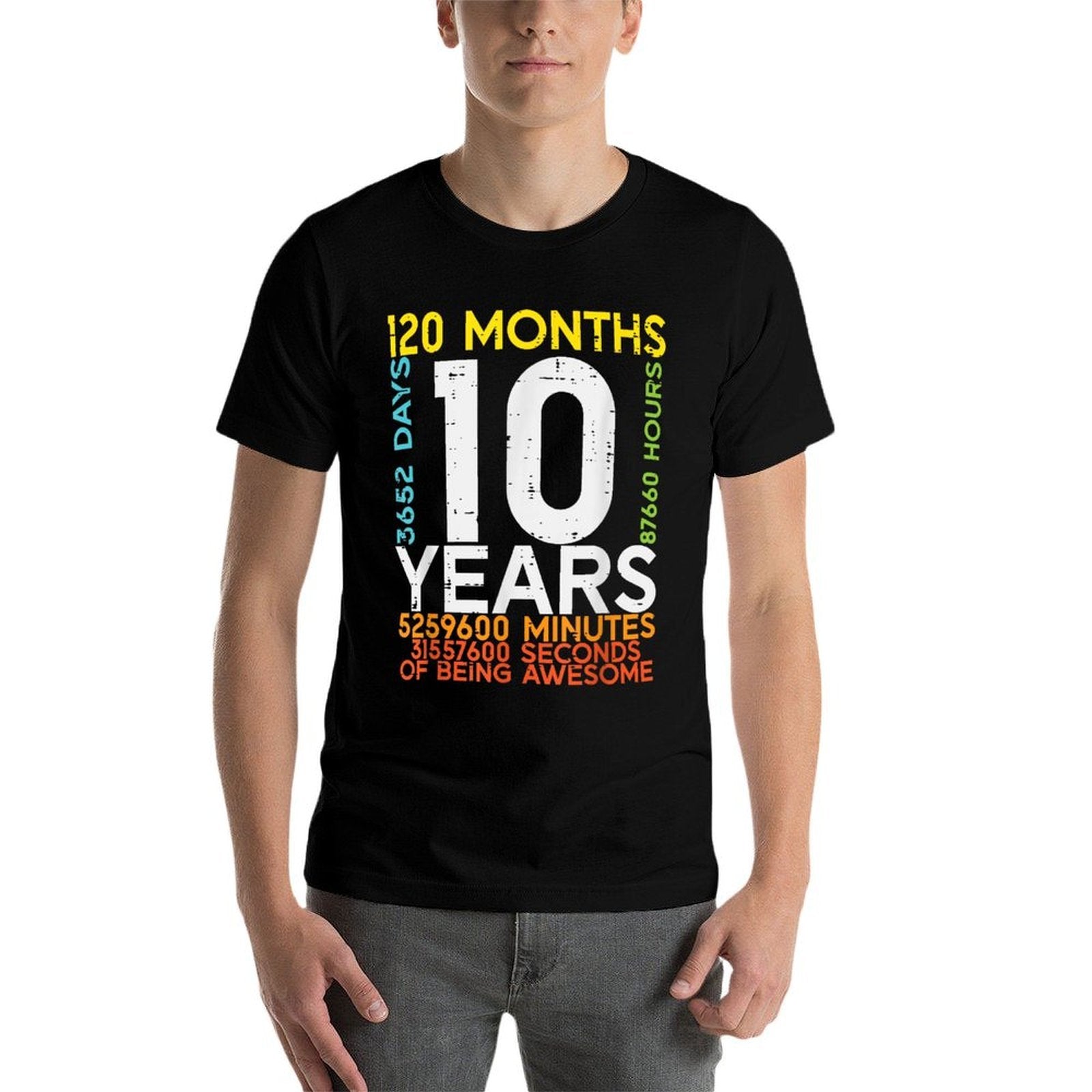 10 Years 120 Months 3652 Days 10th Birthday Boys Girls Kids  Affordable Price T-Shirt