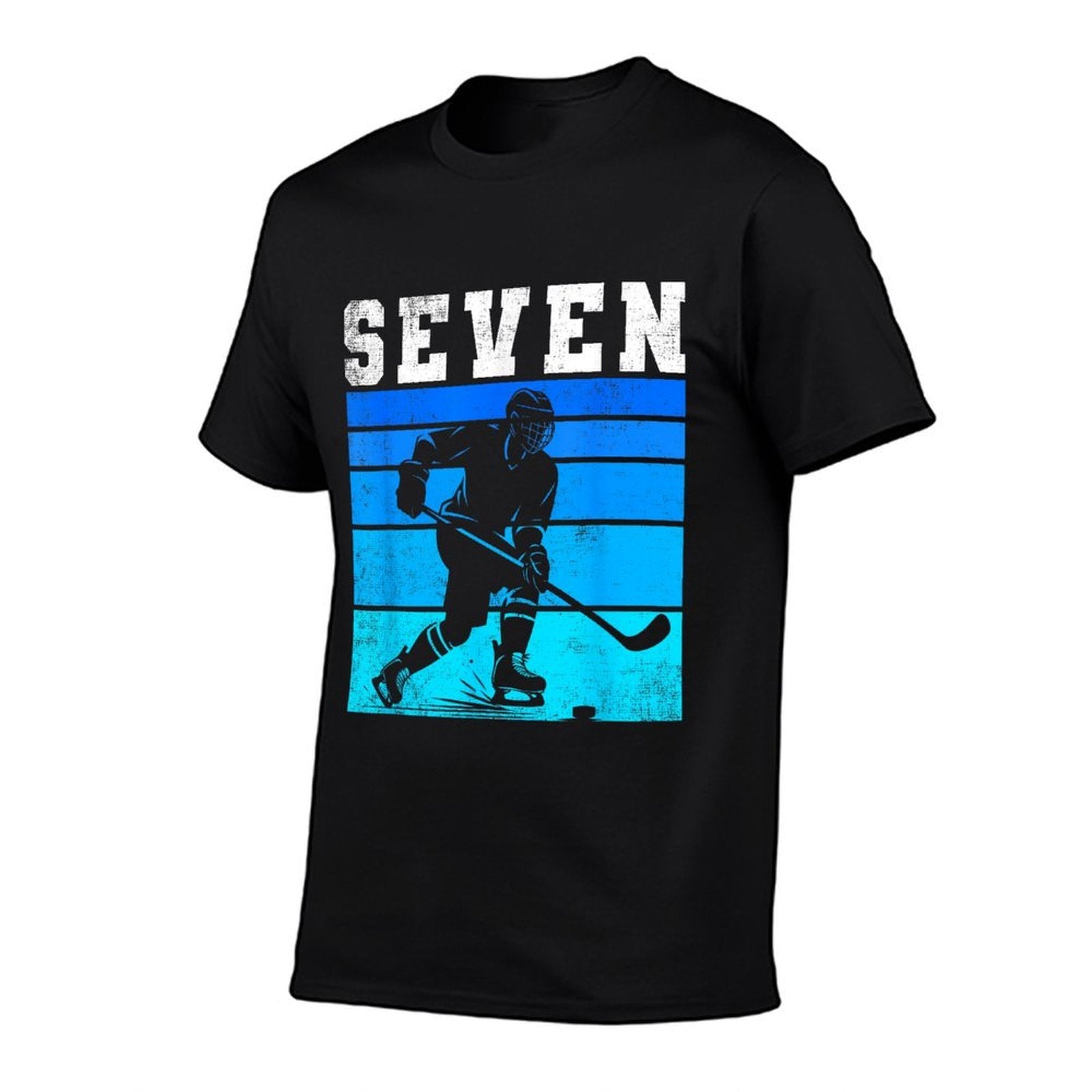 7th Birthday Ice Hockey Boys Seven Hockey Birthday Party  Durable T-Shirt