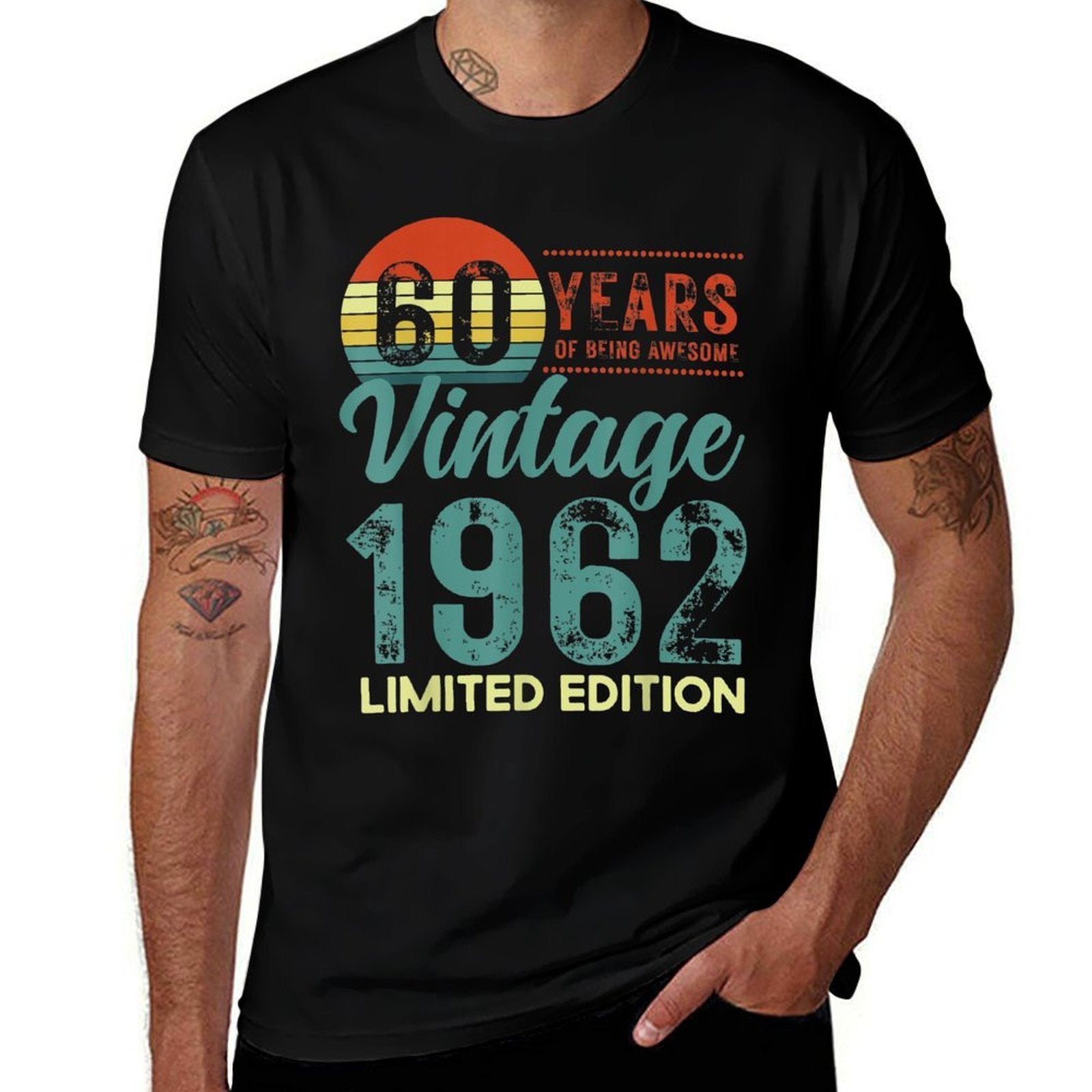 60 Years Of Being Awesome T Shirt Vintage 1962 60th Birthday Comfortable T-Shirt