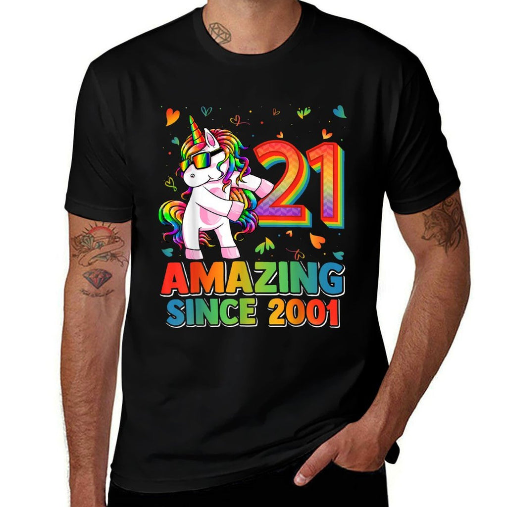 21 Years Old Unicorn Flossing 21st Birthday Unicorn Party  Odor-resistant T-Shirt