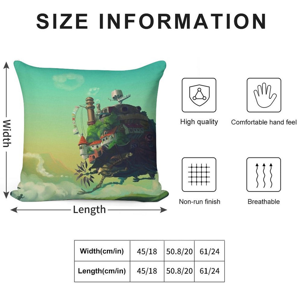 Anime Movie Landscape Soft Skin-Friendly Throw Pillow