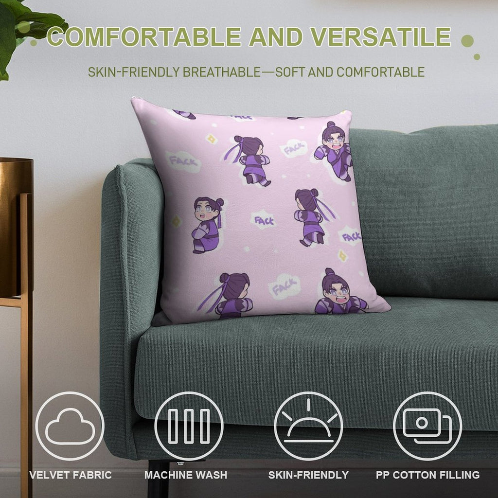 Angry Little Grape Soft Skin-Friendly Throw Pillow