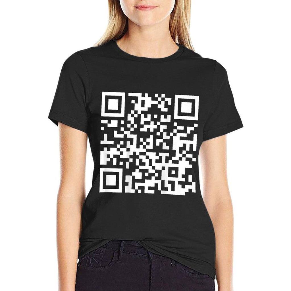 (On Back) Funny QR Fck Off Code Saying Quote For Men Women  Versatile T-Shirt