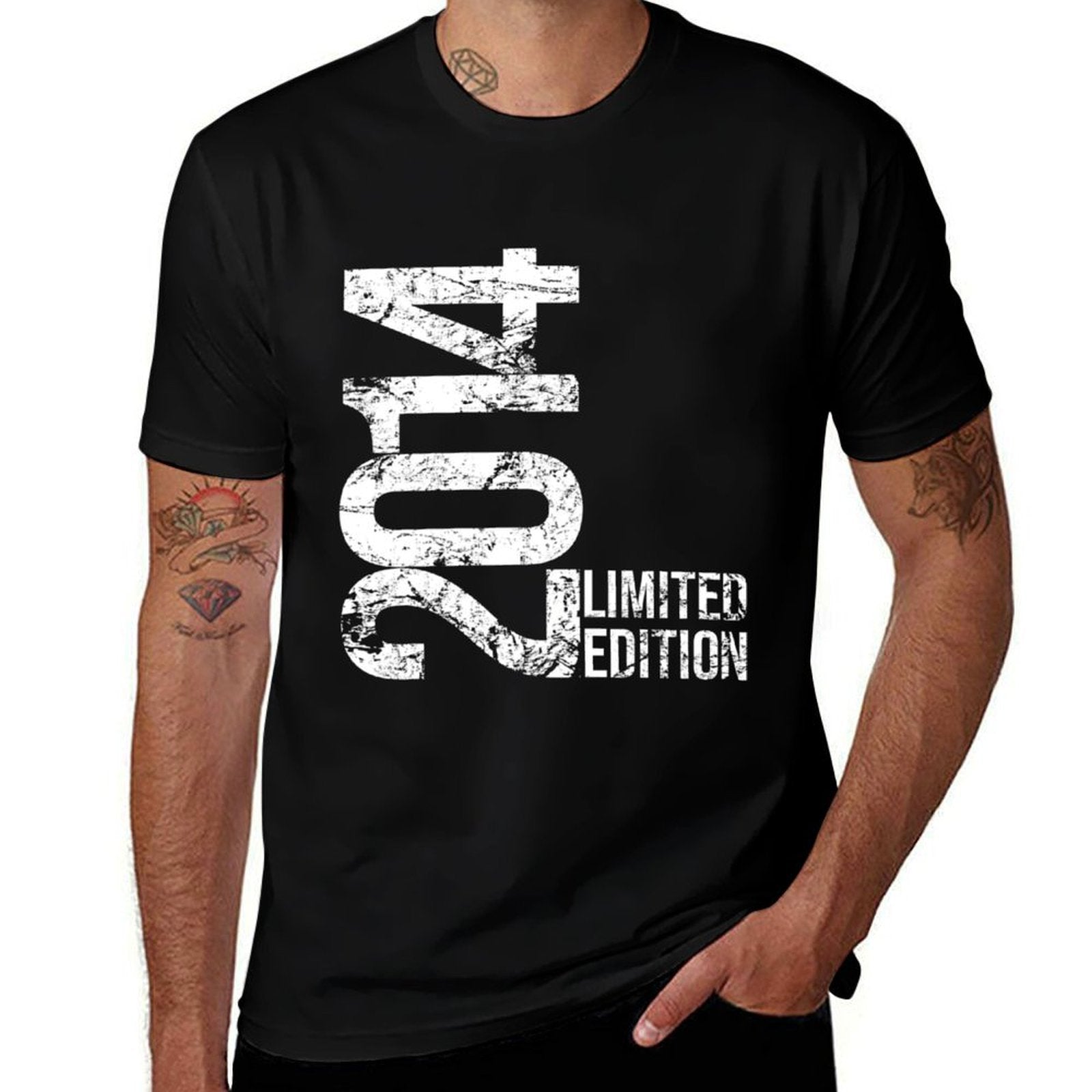 11th Birthday 11 Years Old Girl Boy 2014  Ribbed Collar T-Shirt