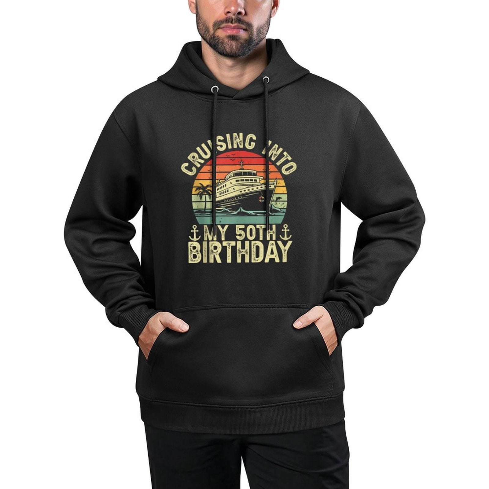 50 Years Old Birthday Cruising Into My 50th Birthday Cruise Versatile Streetwear Hoodie
