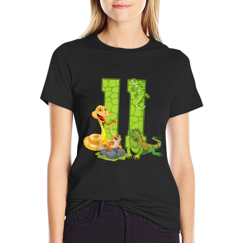 11th Birthday Snake Lizard Reptile 11 Year Old Birthday Part  Vintage-inspired T-Shirt