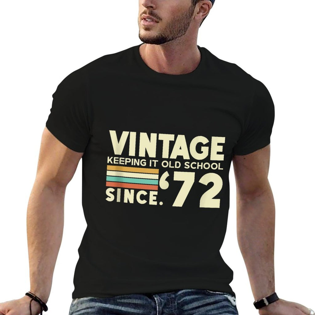 50th Birthday T Shirt Keeping It Old School Since 1972  Eco-friendly Material T-Shirt