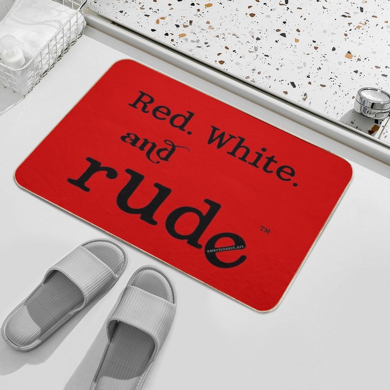 Red. White. And RUde™ (for Bight Products)  Multi-Purpose Bath Mat