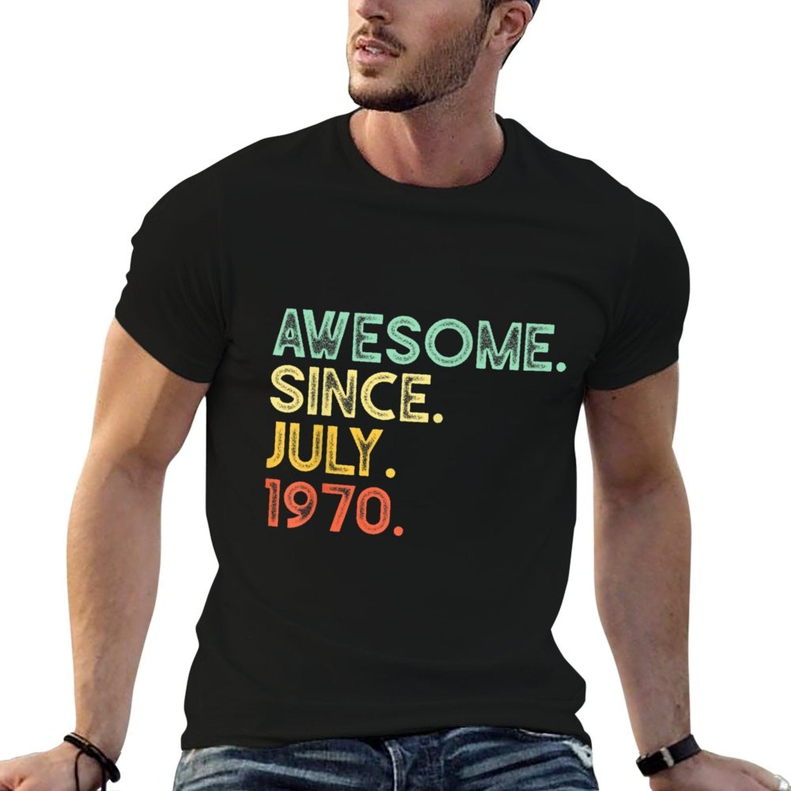 50 Years Old Awesome July 1970 50th Birthday Gift  Cotton T-Shirt