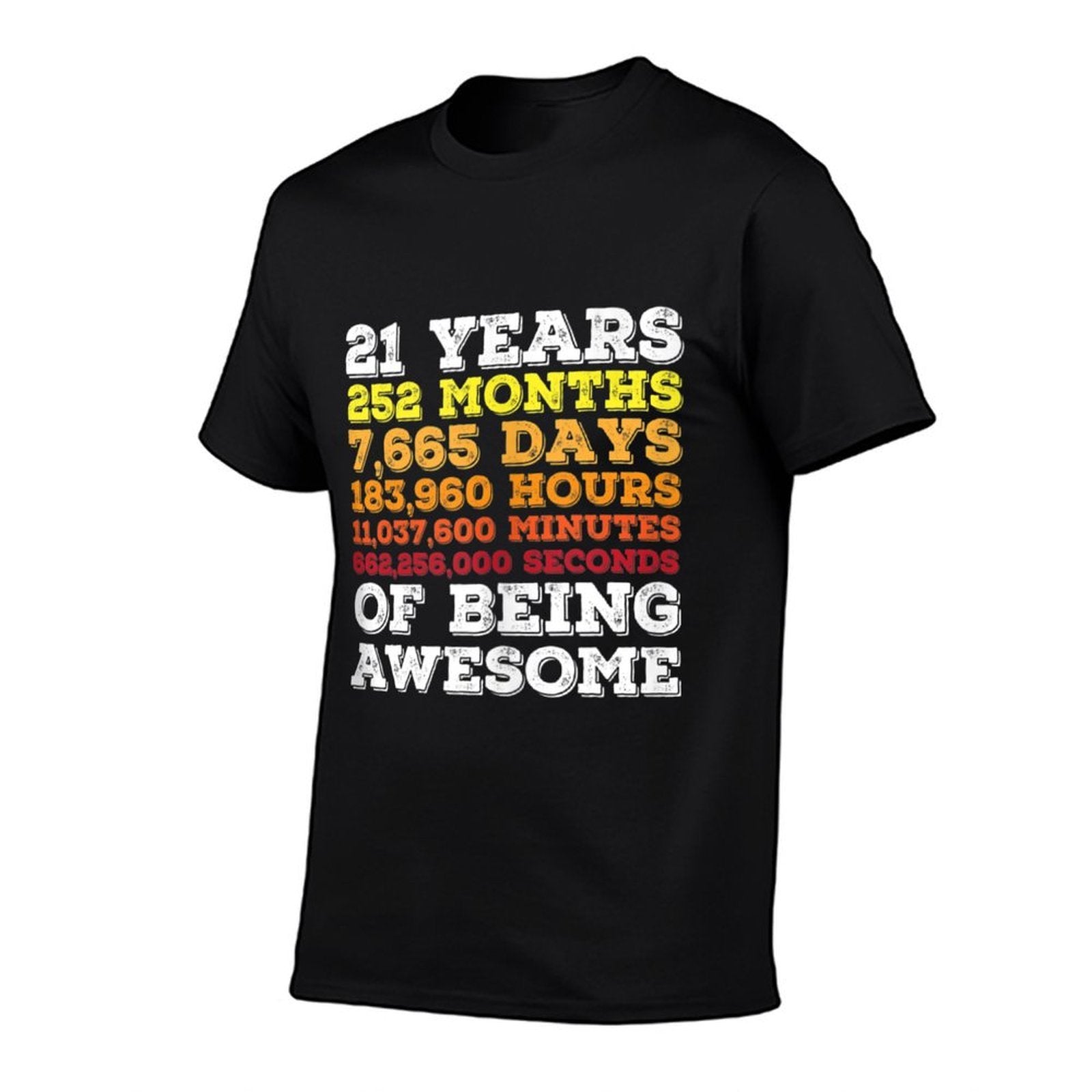 21 Years of Being Awesome Retro Vintage 21st Birthday  Fade-proof Color T-Shirt