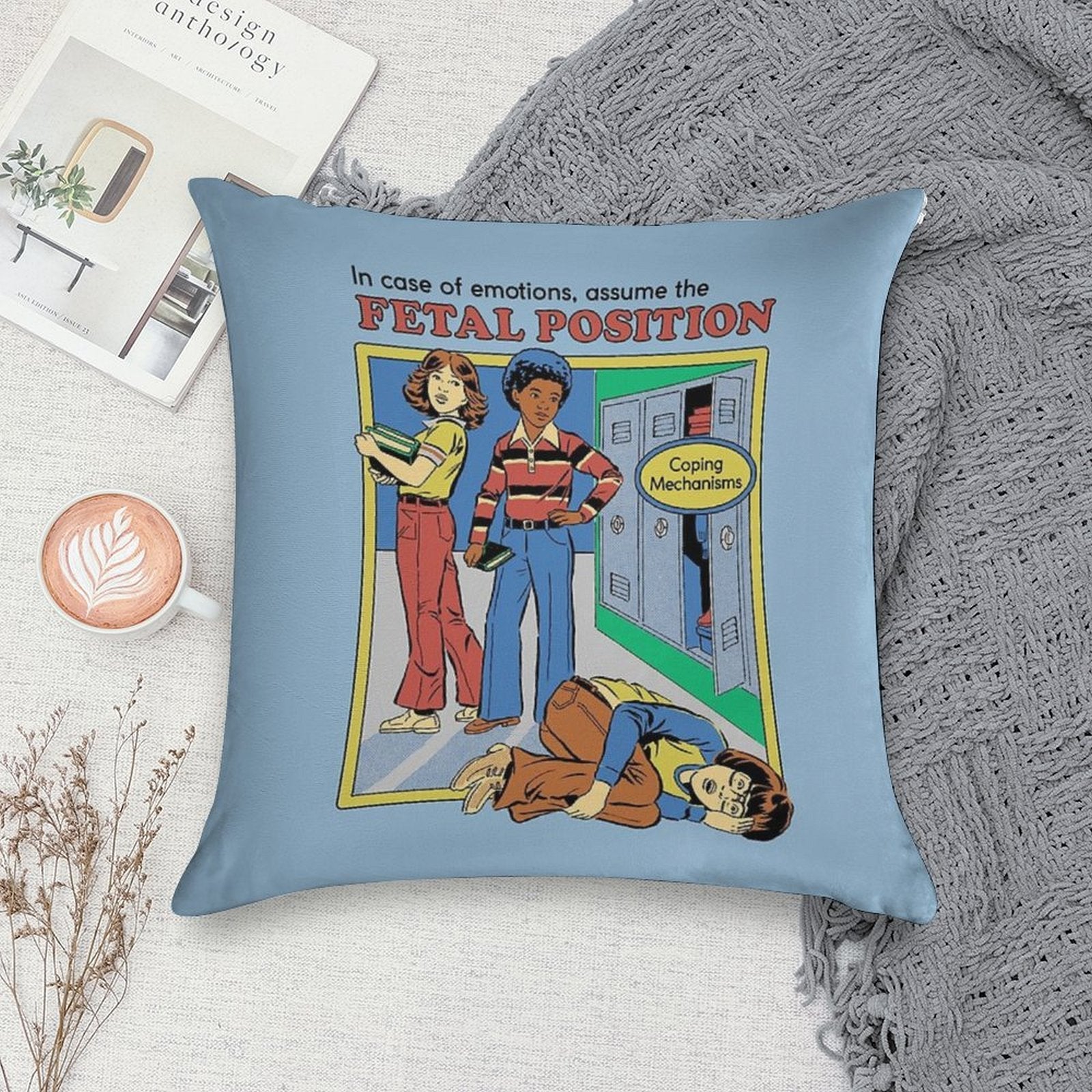 Assume The Fetal Position Soft Luxury Feel Throw Pillow