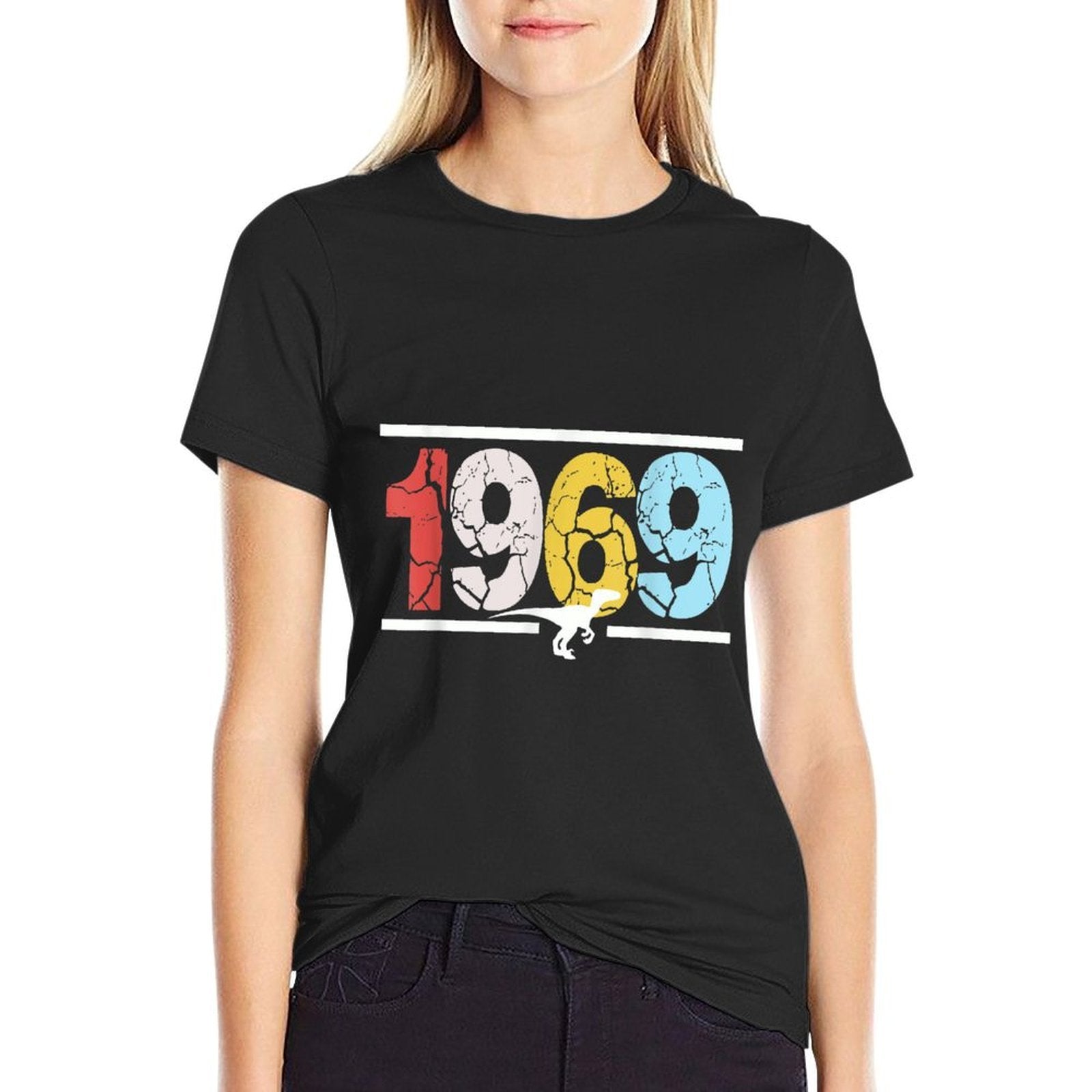 50th Birthday Gift  Vintage Dinosaur T Rex Men Women  Slim-fit Cut T-Shirt