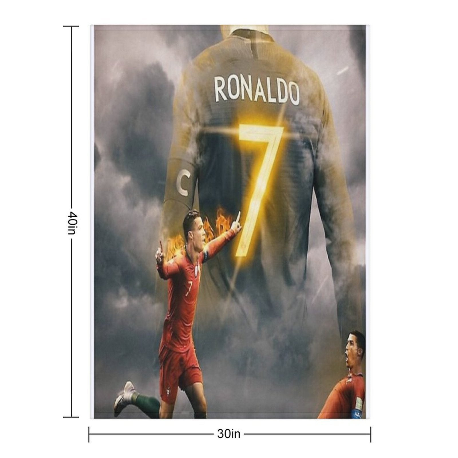 Aesthetic Ronaldo Poster Plush Throw Blanket