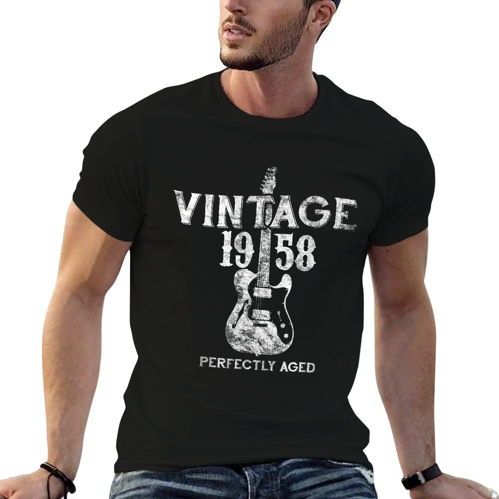 60th Birthday Vintage Rocker Design 1958 Retro  Lightweight T-Shirt