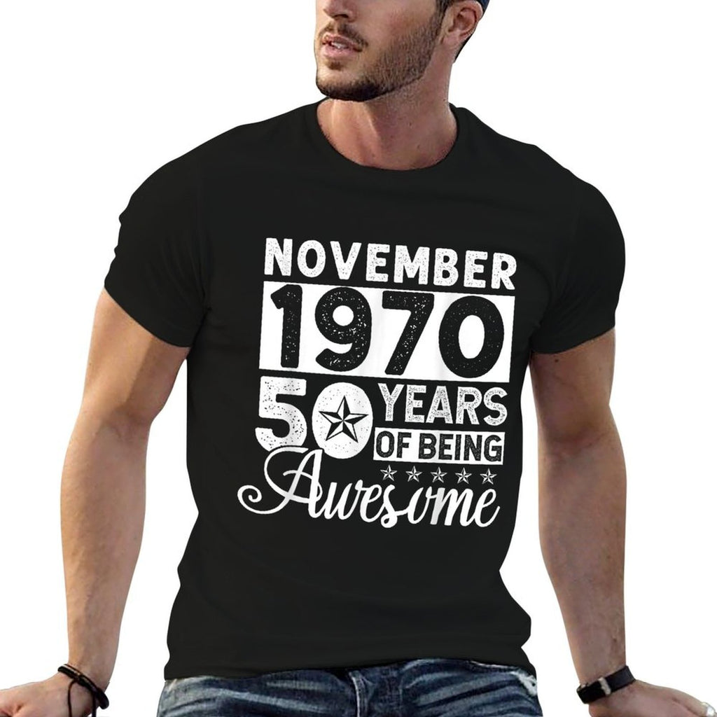 50 Years Of Being Awesome November 1970 50th Birthday Gift  Breathable T-Shirt