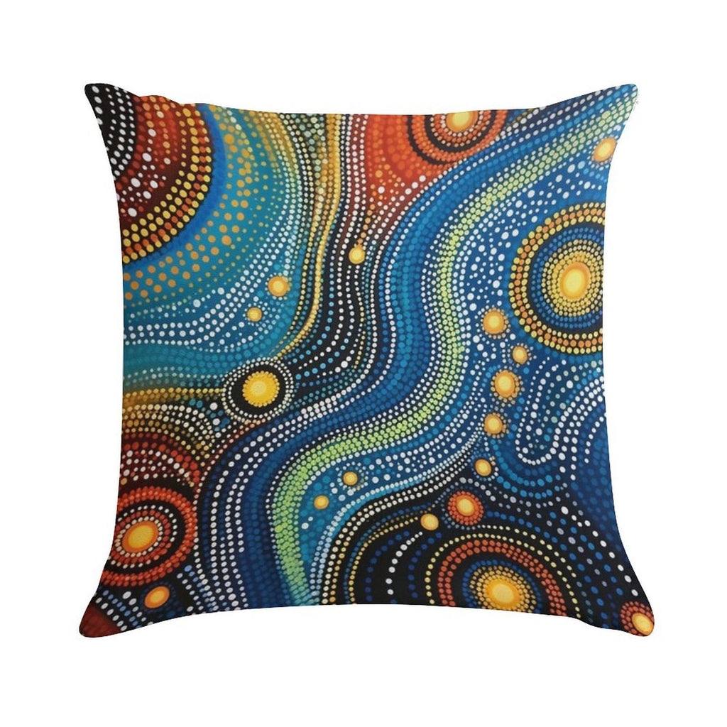 Aboriginal Authentic Art - Deep Sea Plants Soft High-Density Material Throw Pillow