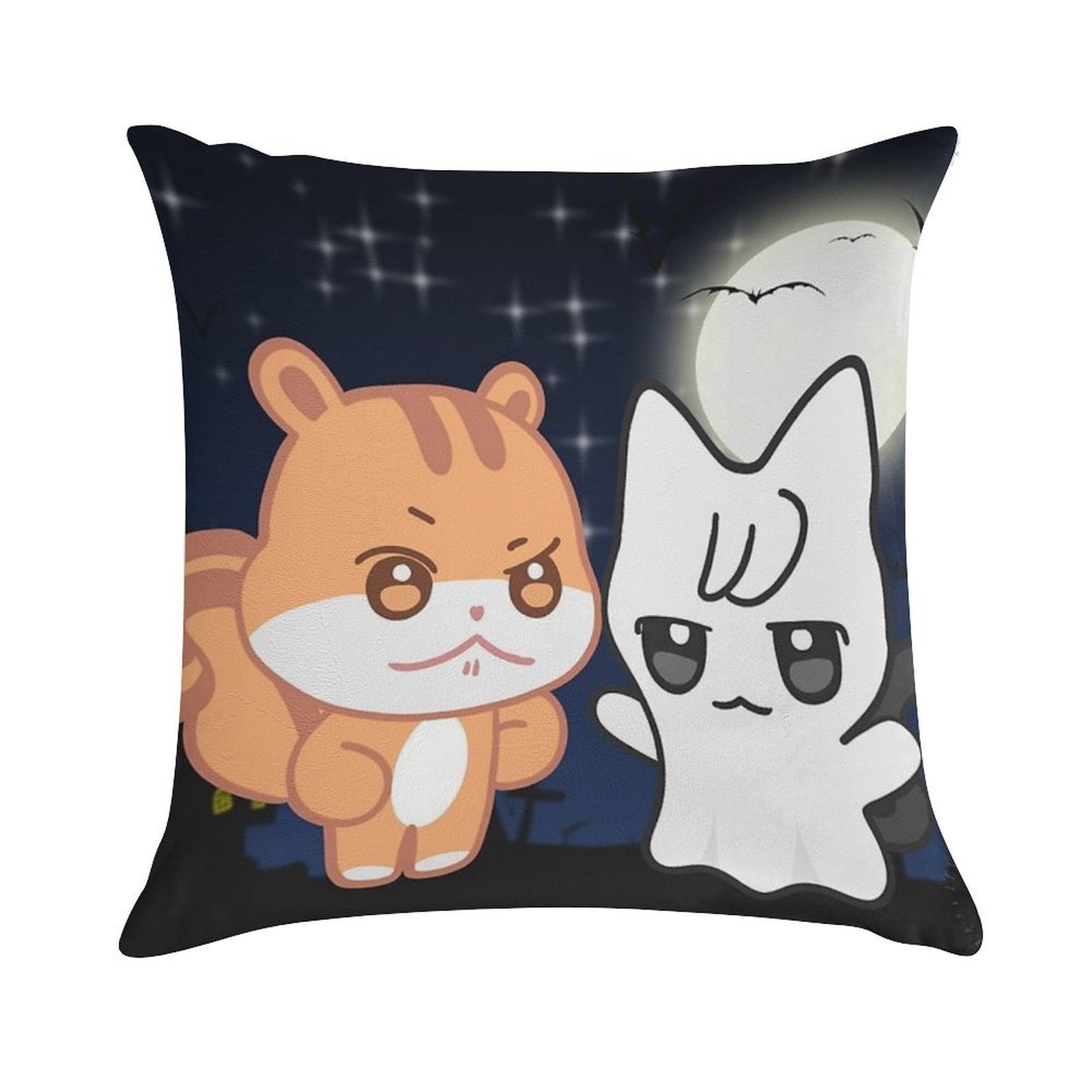 Aniteez Halloween Jjoongrami And Wooyonyang Soft Short Plush Fabric Throw Pillow