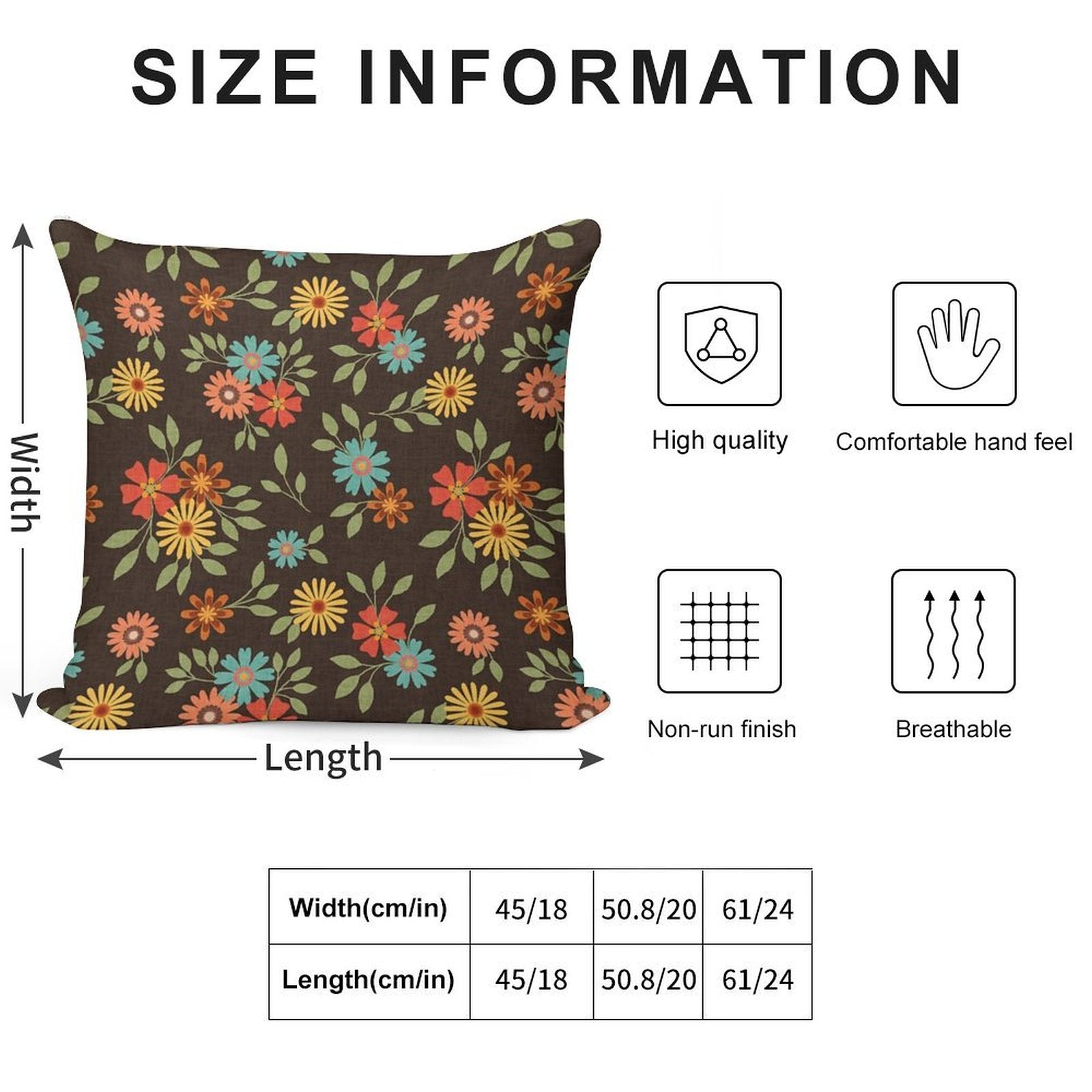 70s Retro Floral Clusters With A Woven Textured Background Soft Anti-Pilling Throw Pillow