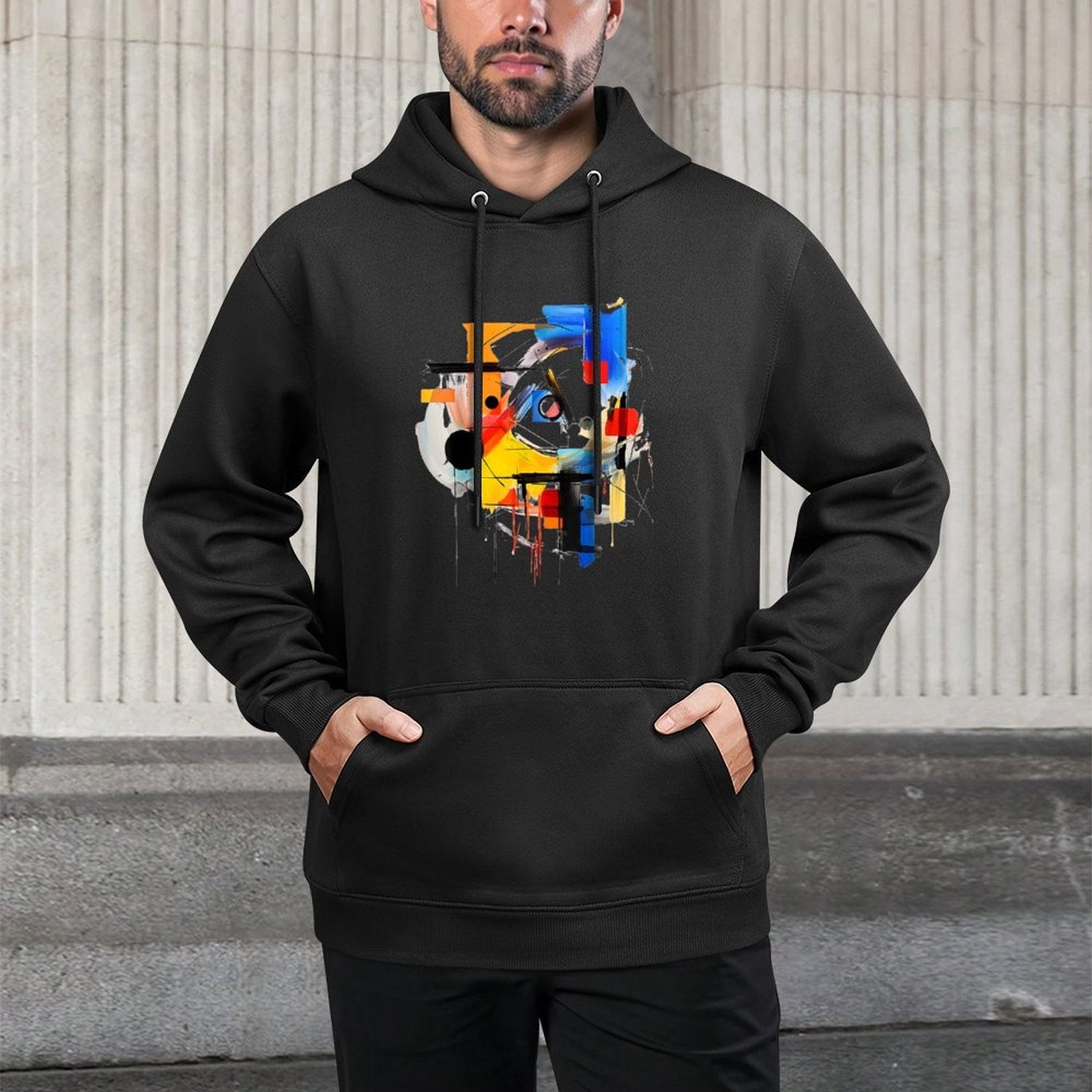 Art Colorful Abstract Geometric Painting Graphic Art Pilling-Resistant Hoodie
