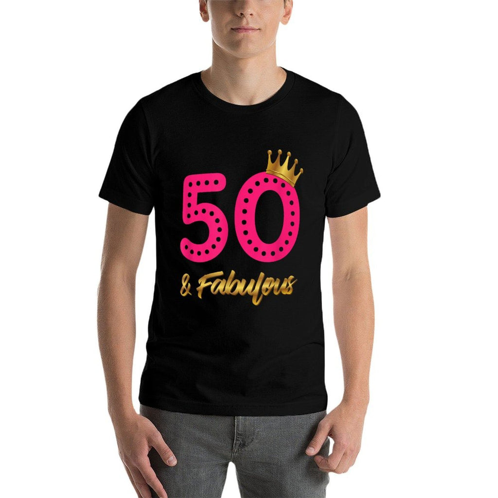 50 & Fabulous T - 50th Birthday Present  Slim-fit Cut T-Shirt