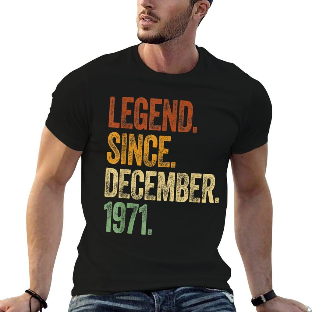 50th Birthday December Born 50 Years Legend Since 1971  Polyester Blend T-Shirt