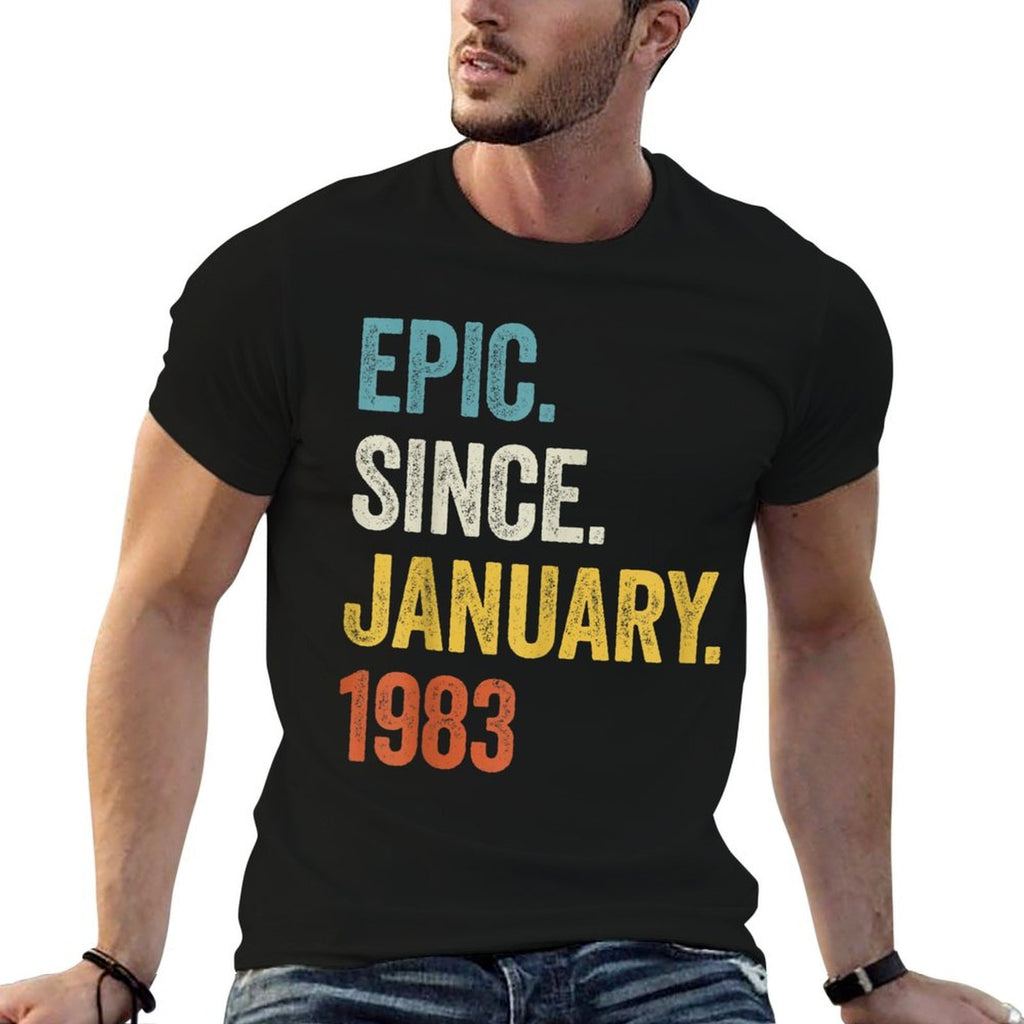 40 Years Old Epic Since January 1983 40th Birthday  Cotton T-Shirt