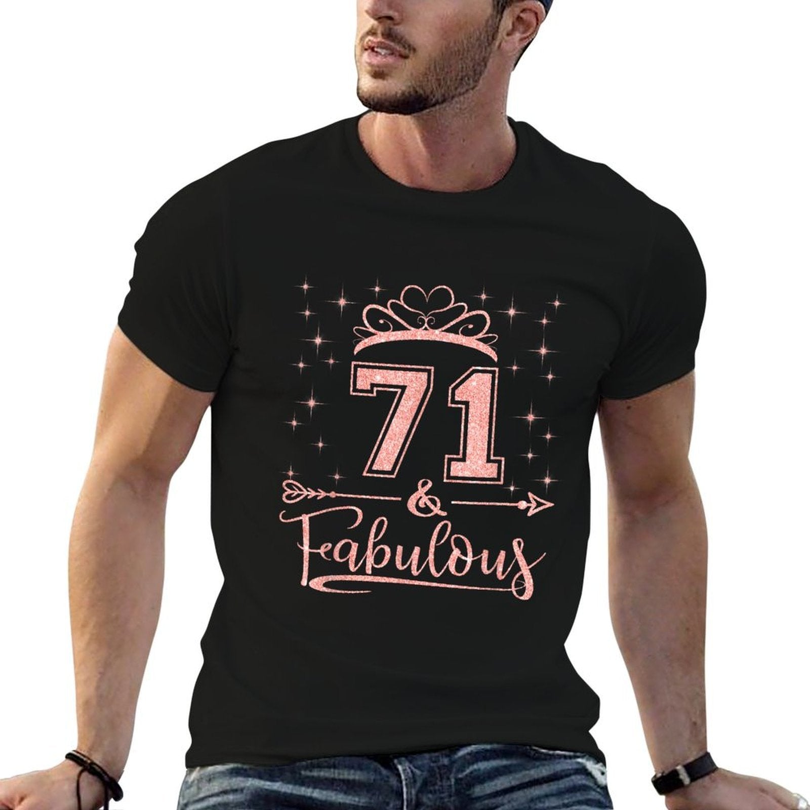 71 Fabulous 71 Years Old Happy 71st Birthday Girl Women  Stretchy T-Shirt