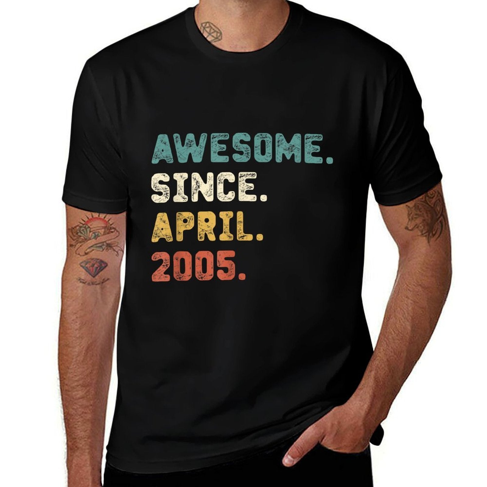 17 Years Old Gifts Awesome Since April 2005 17th Birthday  Vintage-inspired T-Shirt