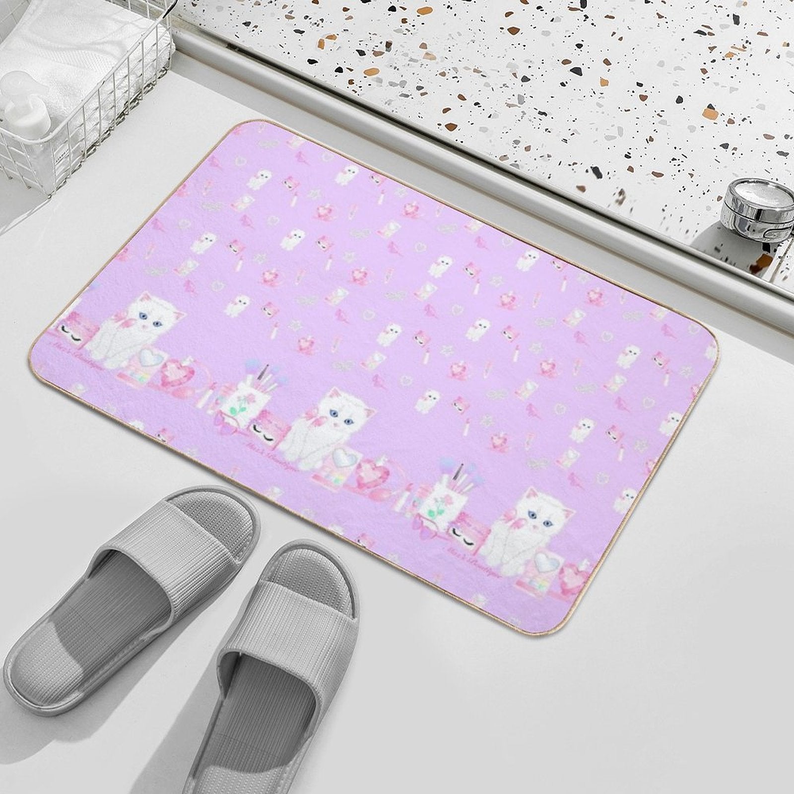 Cosmetics Kitten  Long-Lasting Bath Mat