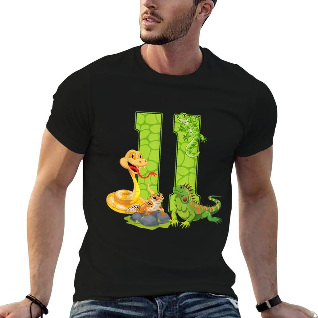 11th Birthday Snake Lizard Reptile 11 Year Old Birthday Part  Vintage-inspired T-Shirt