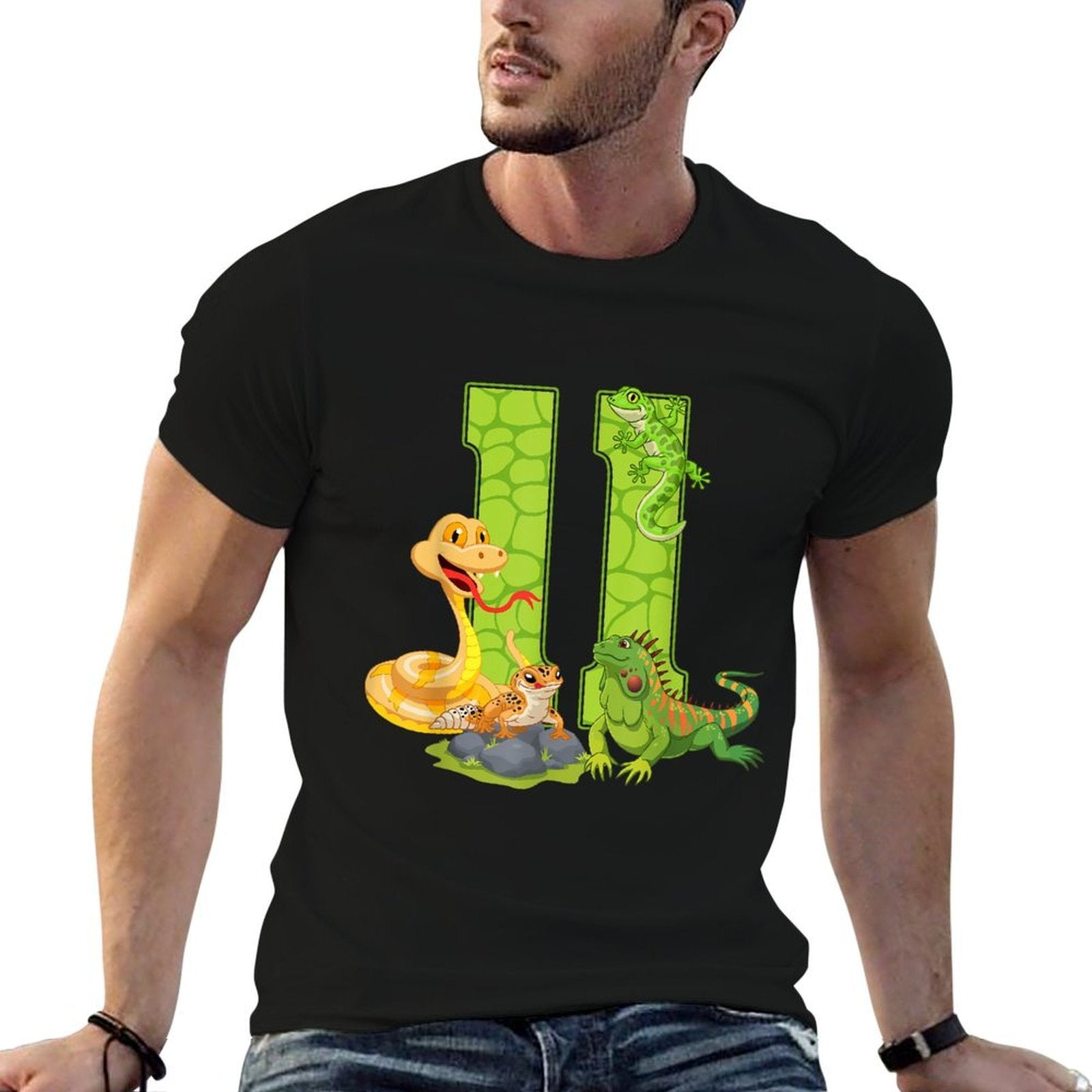 11th Birthday Snake Lizard Reptile 11 Year Old Birthday Part  Vintage-inspired T-Shirt