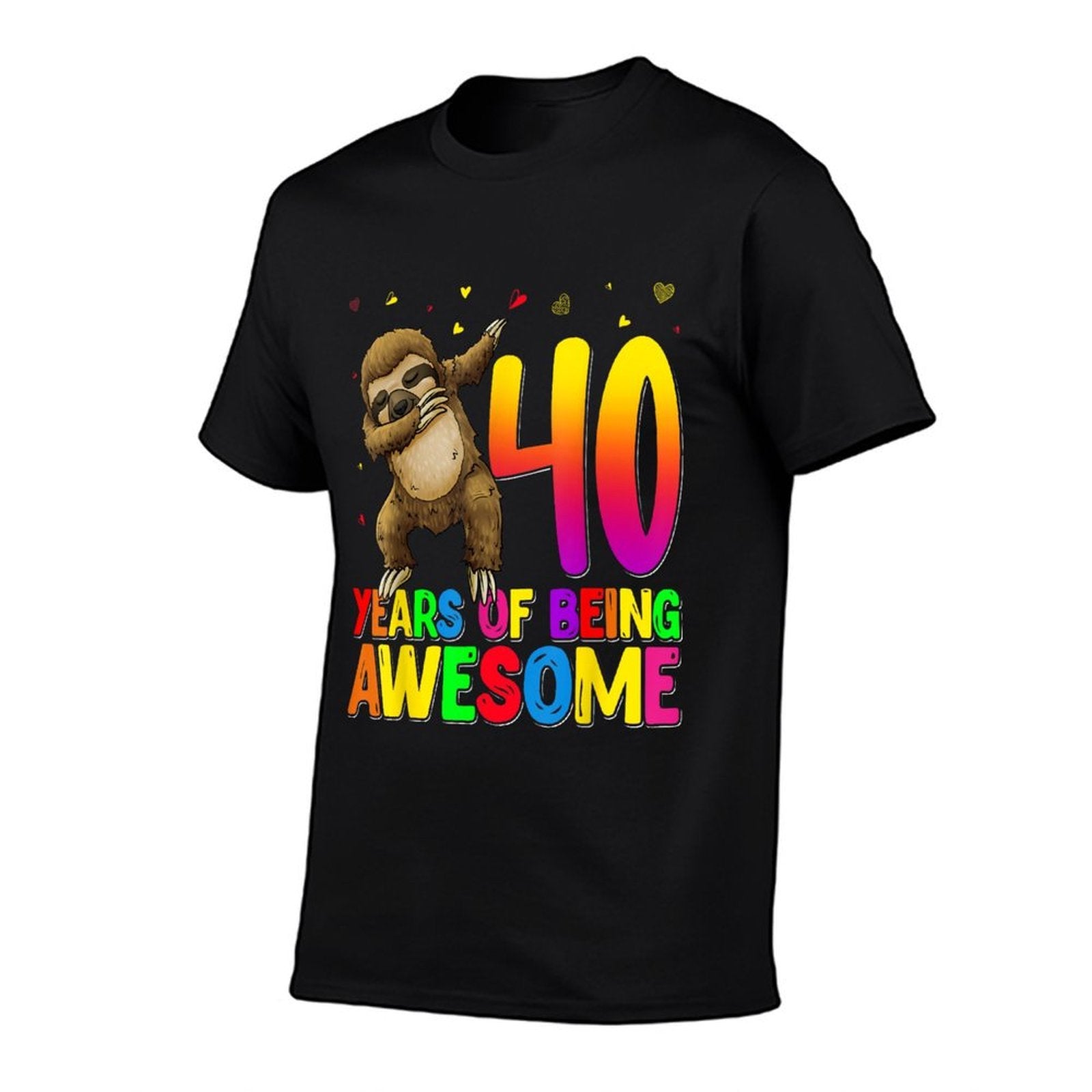 40 Years Old Birthday Sloth Dabbing 40th Birthday Sloth  Oversized Silhouette T-Shirt