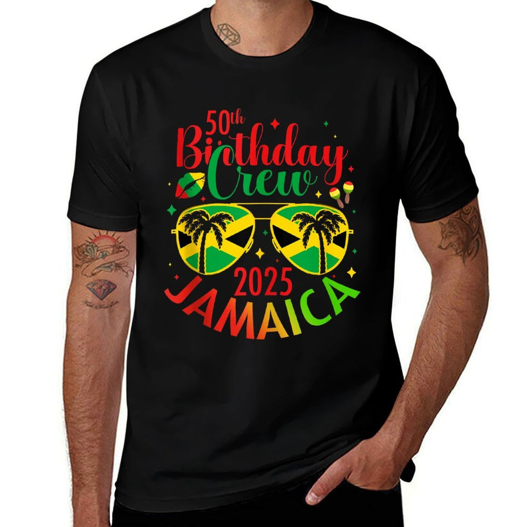 50th Years Old Birthday Crew Jamaica Trip 2025 Party Match  Affordable Price T-Shirt