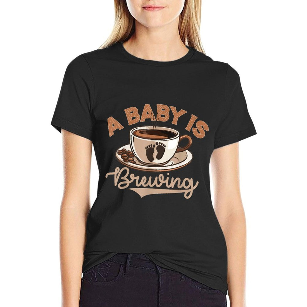A Baby Is Brewing Coffee Lover Pregnancy Announcement Funny  Affordable Price T-Shirt
