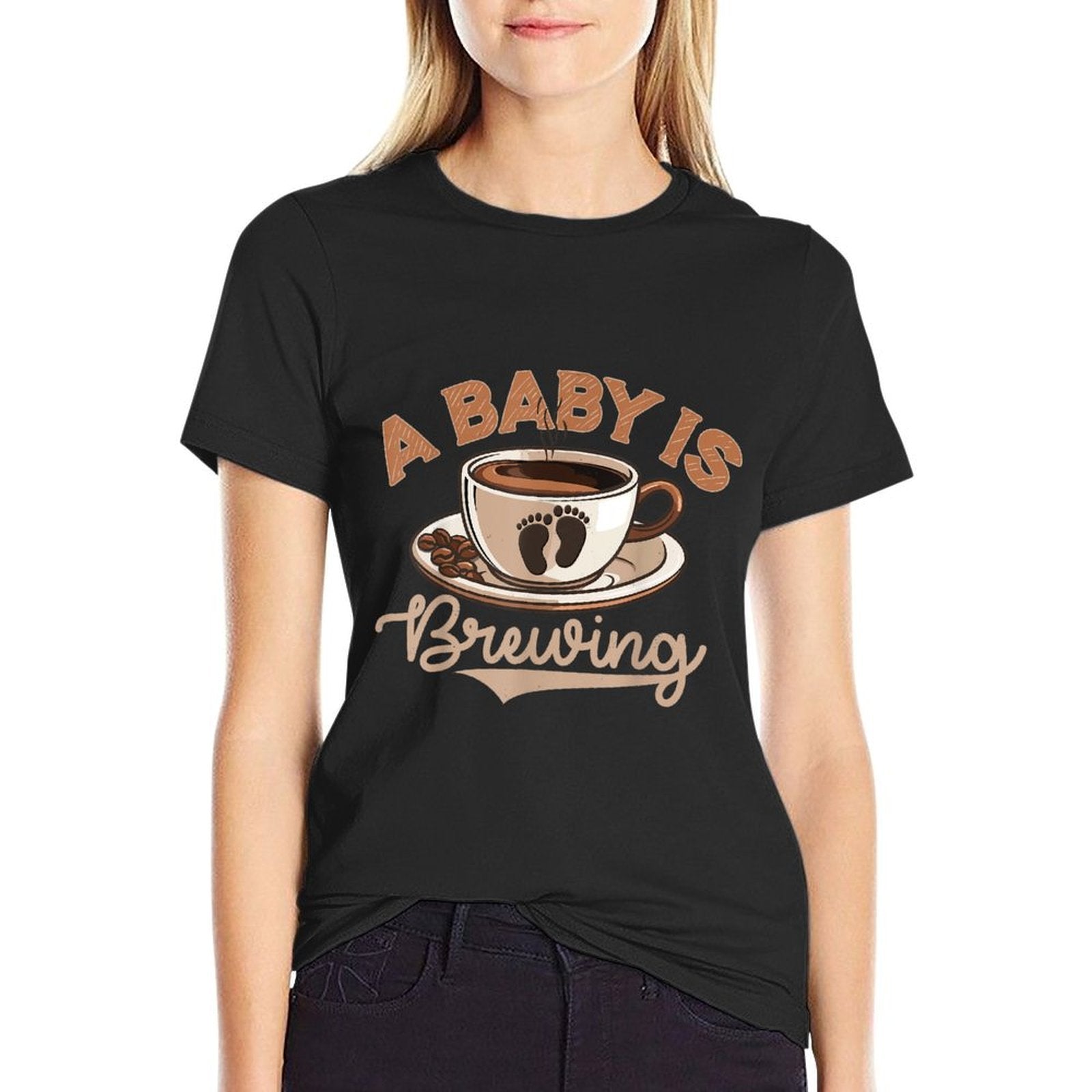 A Baby Is Brewing Coffee Lover Pregnancy Announcement Funny  Affordable Price T-Shirt